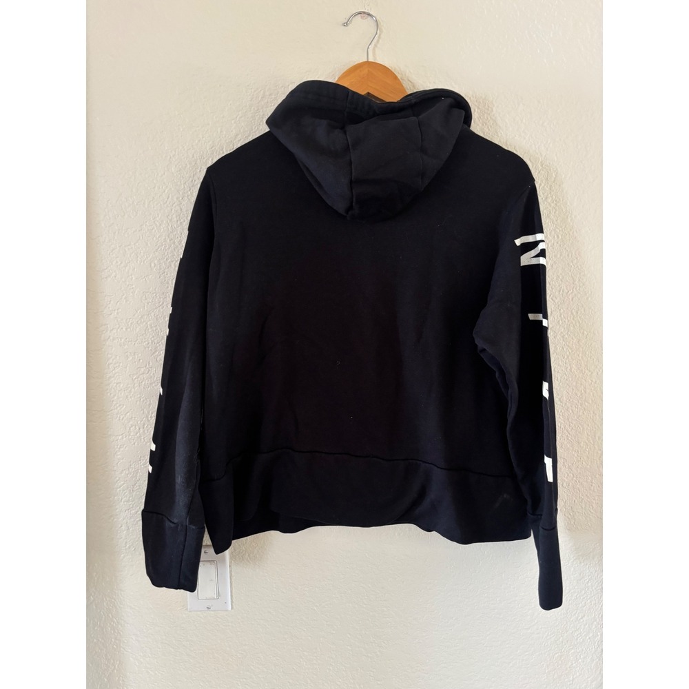 Nike Dri-FIT Hoodie Black Graphic Sleeve Swoosh Sweatshirt Mens XL - Picture 2 of 9